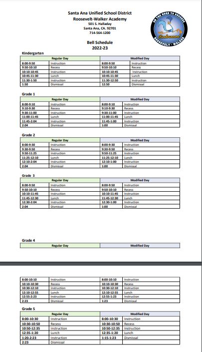 Bell Schedule